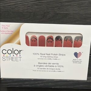 Color Street Fiery Red and Black Nail Strips Hey pumpkin
